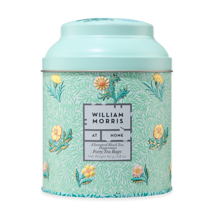 William Morris At Home Flavoured Black Tea Peppermint, Tin of 40x Tea Bags