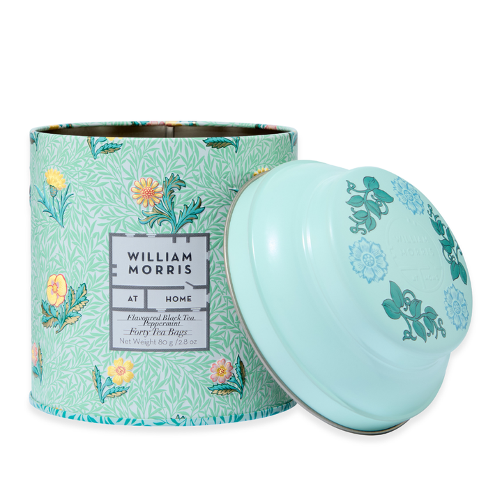 William Morris At Home Flavoured Black Tea Peppermint, Tin of 40x Tea Bags