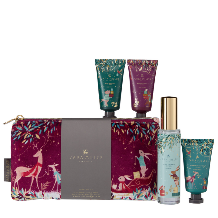 Sara Miller Woodland Tales 2.0 Body Care Velvet Pouch