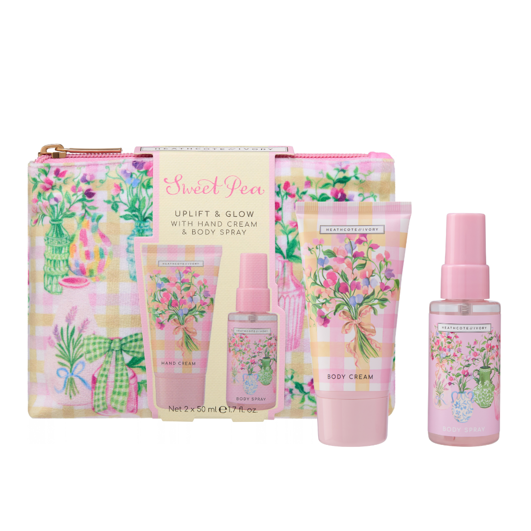 Sweet Pea Velvet Cosmetic Purse Set