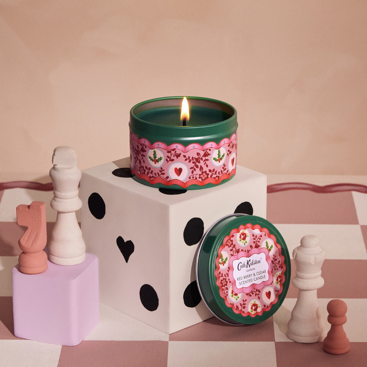 The Christmas Journey Red Berry & Cedar Scented Candle in Tin