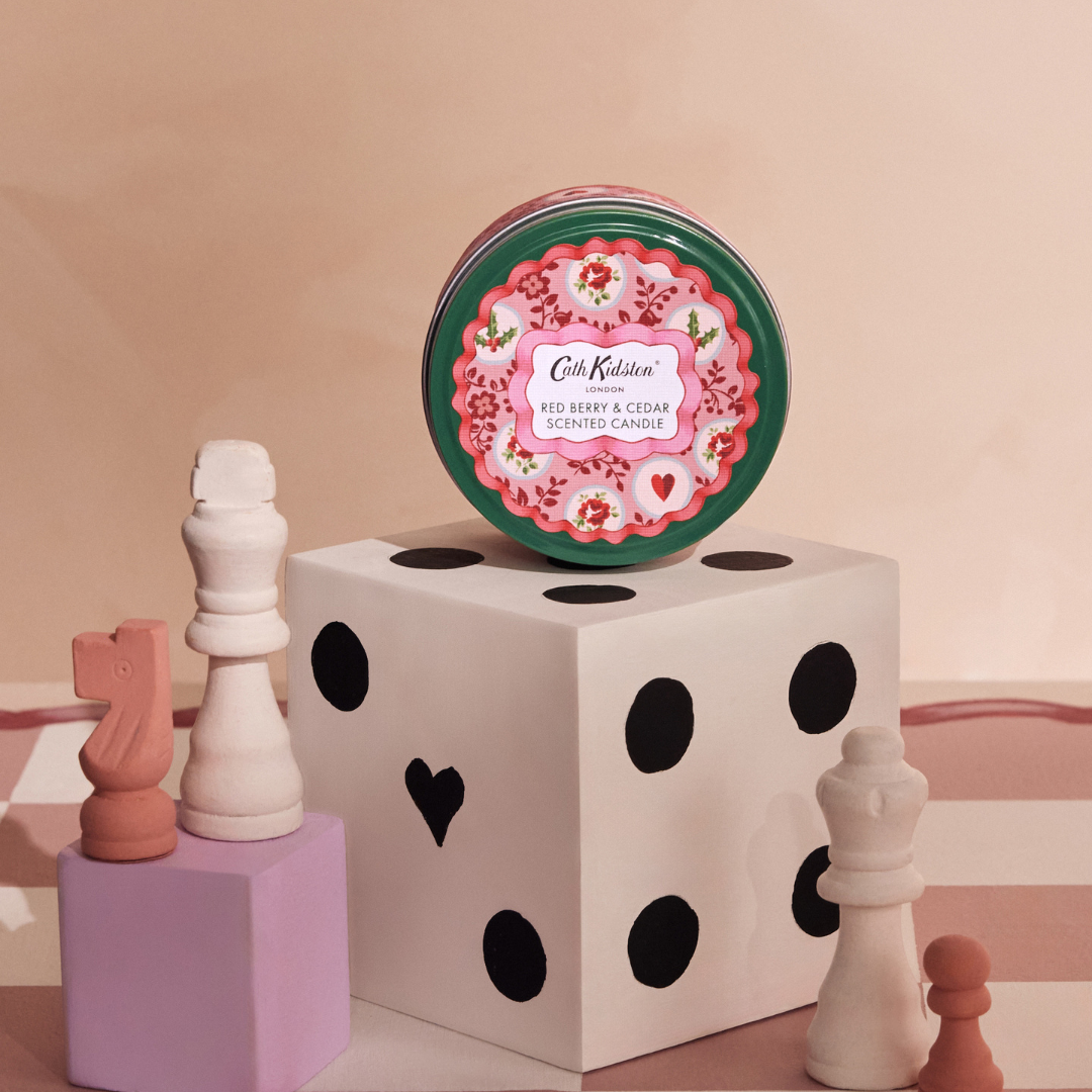 The Christmas Journey Red Berry & Cedar Scented Candle in Tin