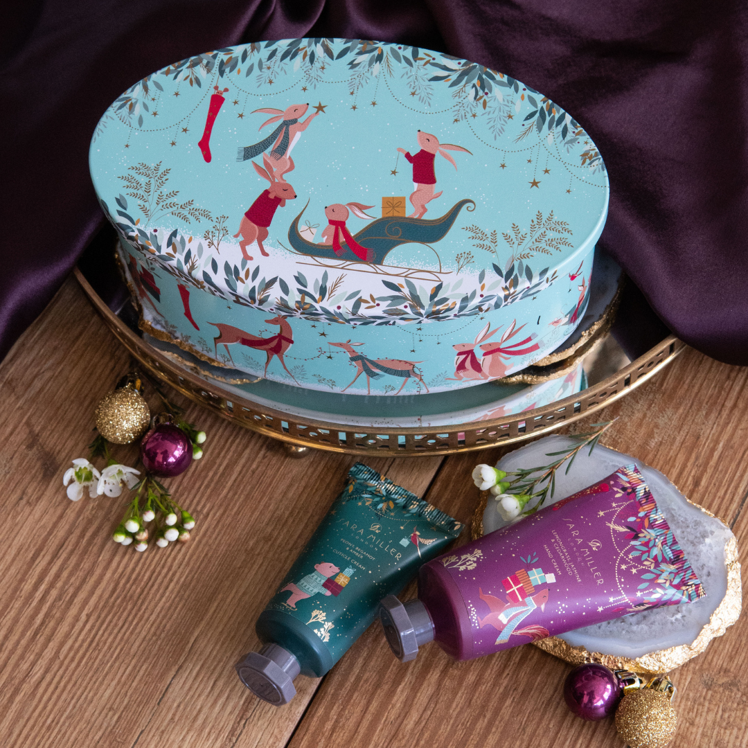 Sara Miller Woodland Tales 2.0 Hand Care Set in Oval Tin