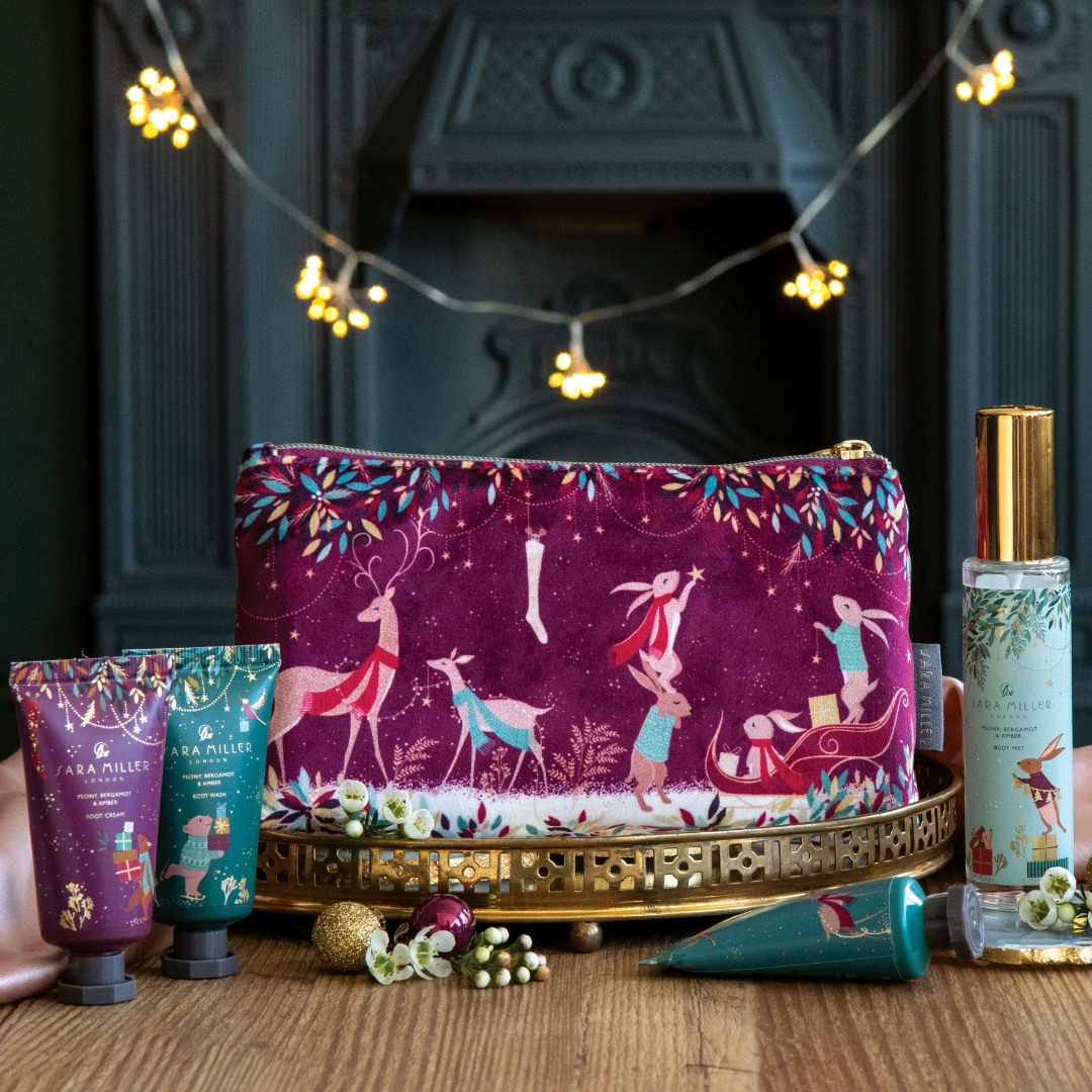 Sara Miller Woodland Tales 2.0 Body Care Velvet Pouch
