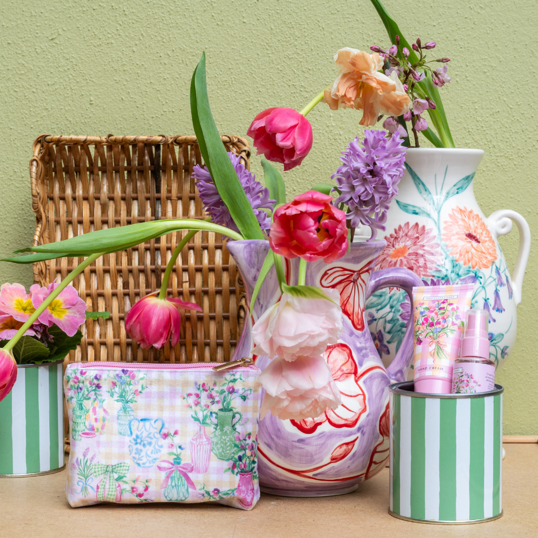 Sweet Pea Velvet Cosmetic Purse Set