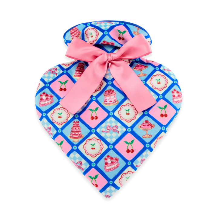 Vintage Fayre Heart Shaped Velvet Hot Water Bottle