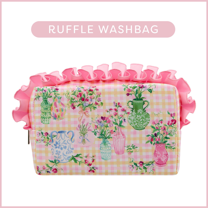 Sweet Pea Ruffle Wash Bag