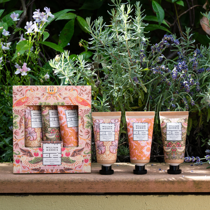 The Voyager Strawberry Thief Hand Cream Trio