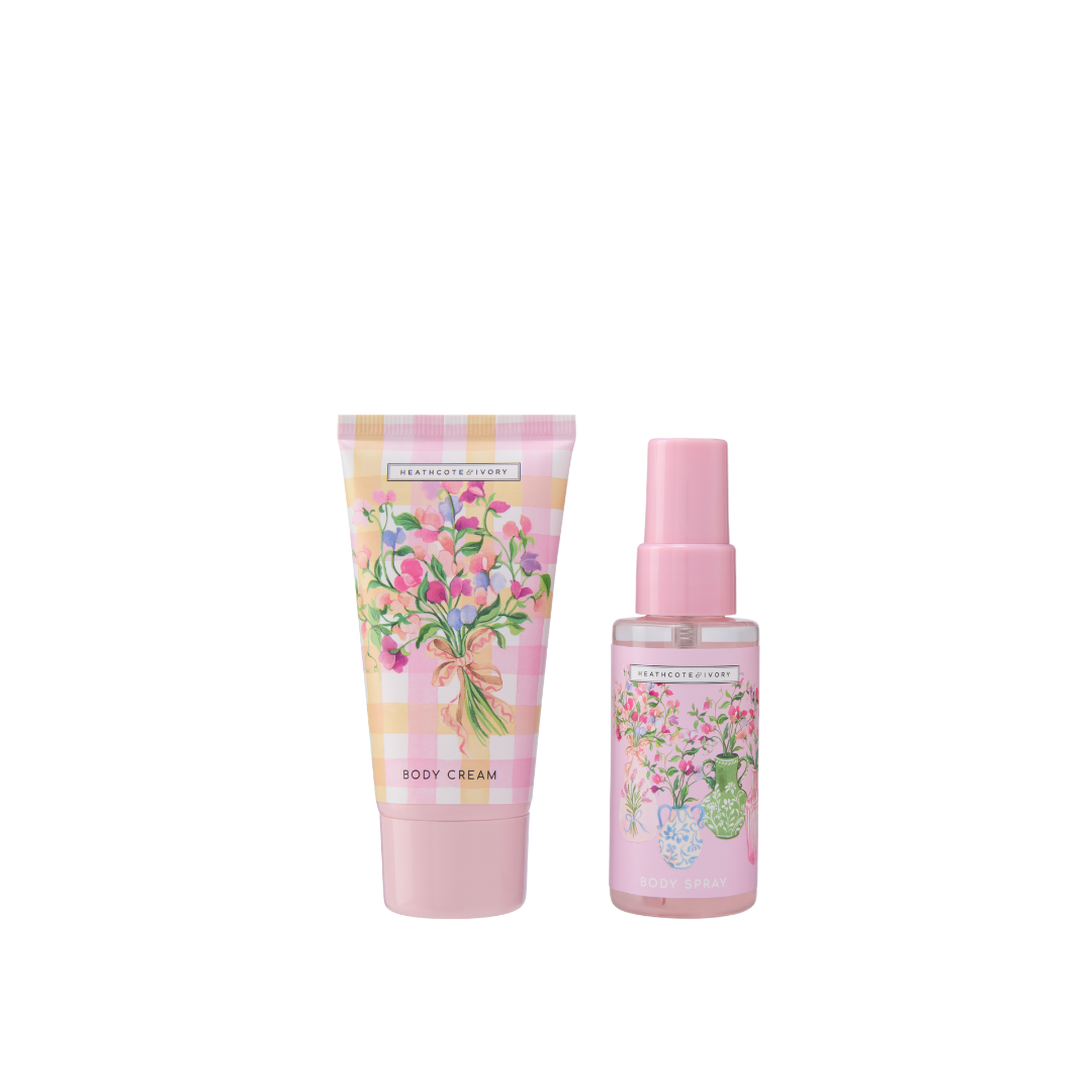 Sweet Pea Velvet Cosmetic Purse Set