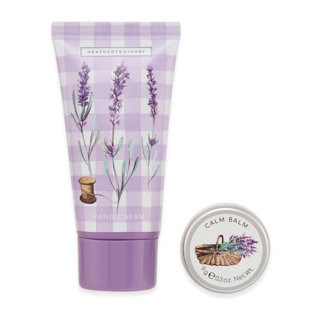 English Lavender Velvet Cosmetic Purse Set