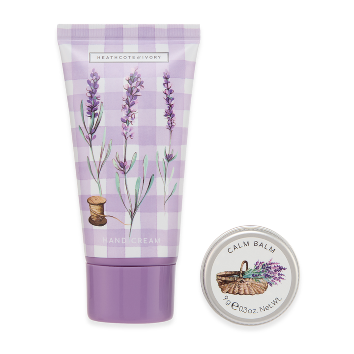 English Lavender Velvet Cosmetic Purse Set