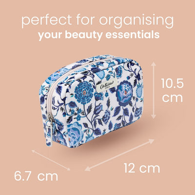 Make Up Bag with Mirror (Navy Carnation)