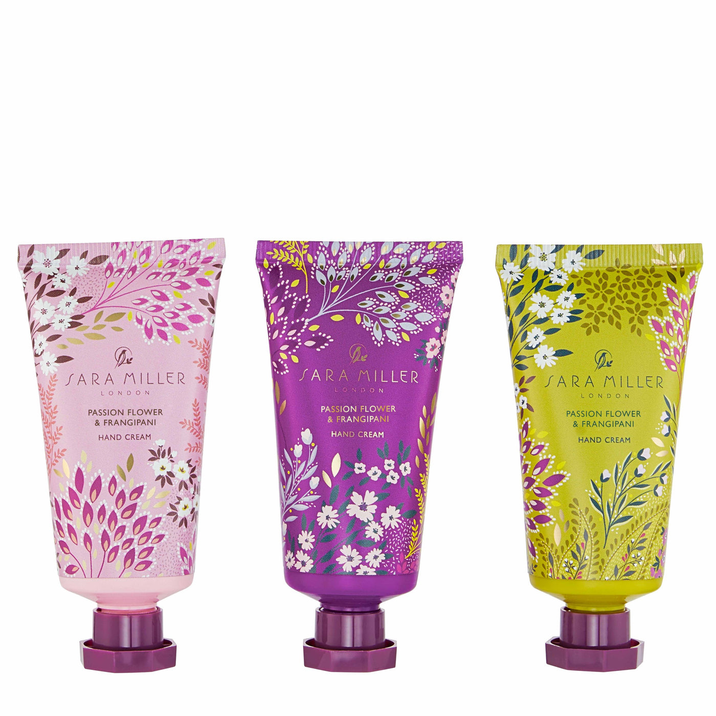 Sara Miller Haveli Garden Passion Flower and Frangipani Hand Cream Trio