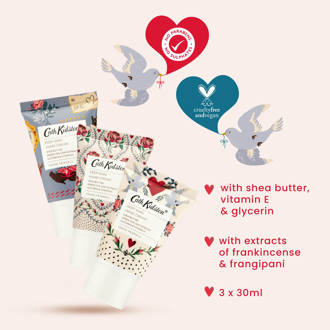 Cath Kidston Keep Kind Hand Cream Trio - Heathcote & Ivory