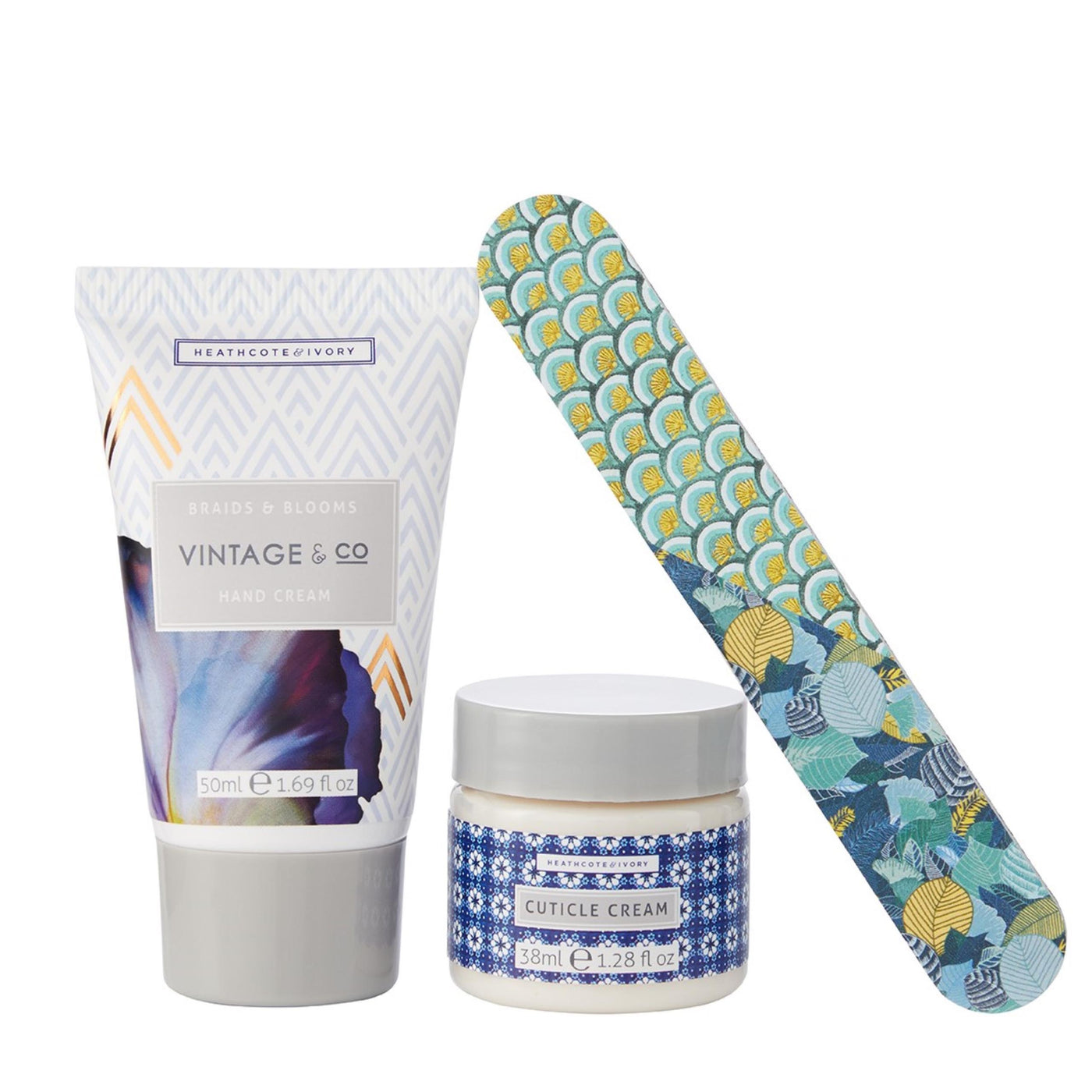 Vintage & Co Braids & Blooms Nail Care Set - Heathcote & Ivory