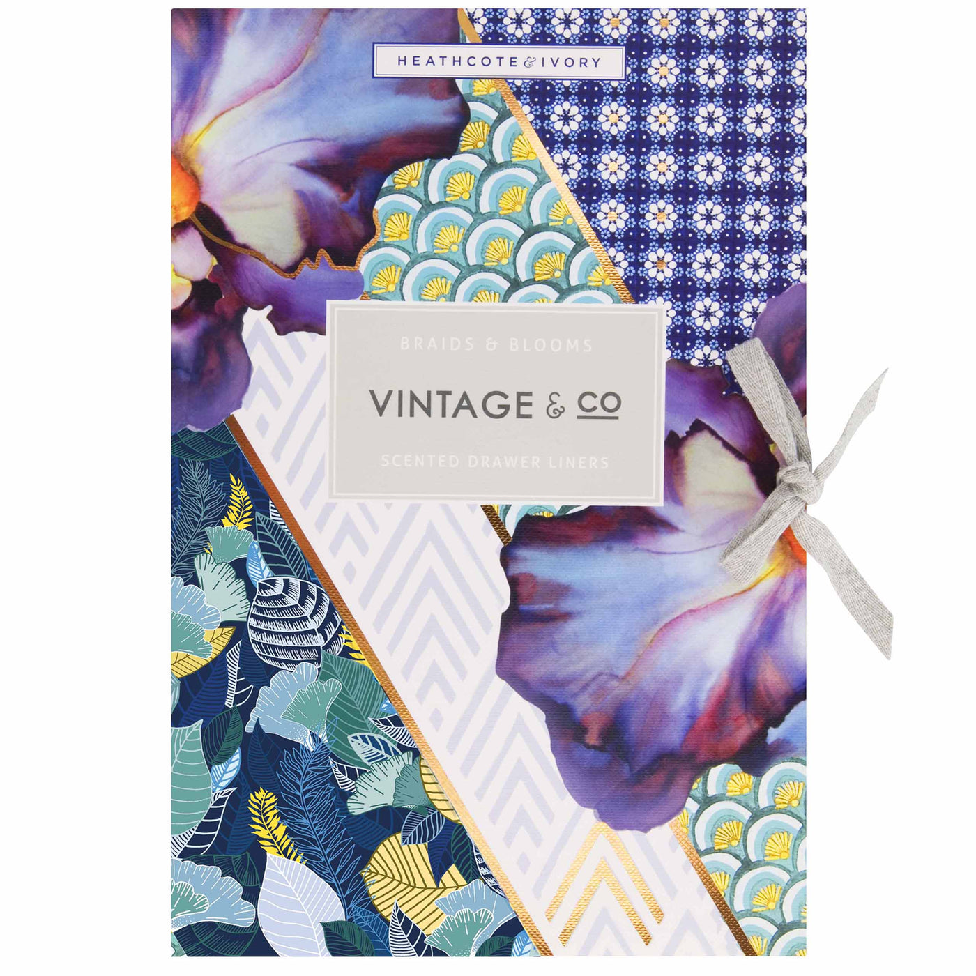 Vintage & Co Braids & Blooms Scented Drawer Liners - Heathcote & Ivory