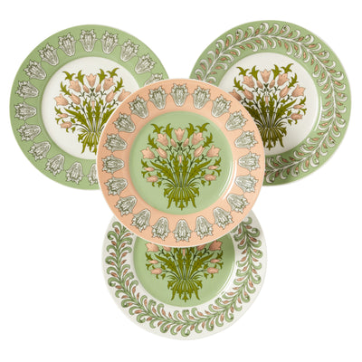 Useful & Beautiful Four Assorted Fine China Dessert Plates - Heathcote & Ivory